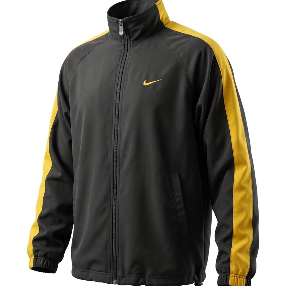 Nike Men's Black and Yellow Windbreaker
